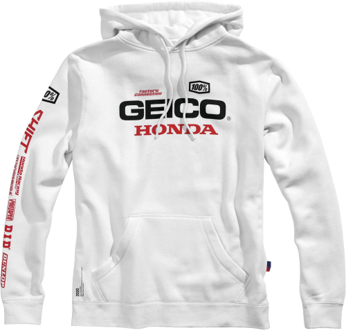 100% - 100% Geico Honda Salvo Hoody - 36905-000-11 - White - Medium