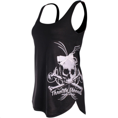 Throttle Threads - Throttle Threads Skull Womens Tank Top - TT648T414BKXR - Black - Large