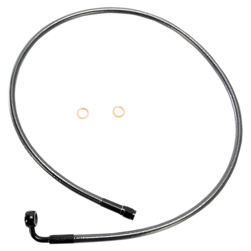 Magnum - Magnum Black Pearl Designer Series ABS Front Upper Brake Line - 10mm. 90deg. Banjo - 36in. - AS47236