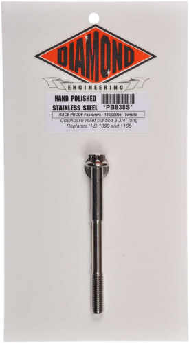 Diamond Engineering - Diamond Engineering 12-Point Crankcase Relief Cut Bolt - PB838S