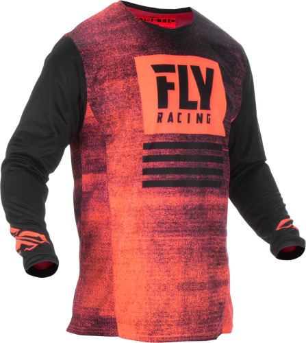 Fly Racing - Fly Racing Kinetic Noiz Youth Jersey - 372-522YL - Neon Red/Black - Large