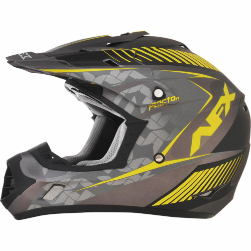 AFX - AFX FX-17 Factor Helmet - 01104494 - Frost Matte Gray/Hi-Vis Yellow Factor - Small