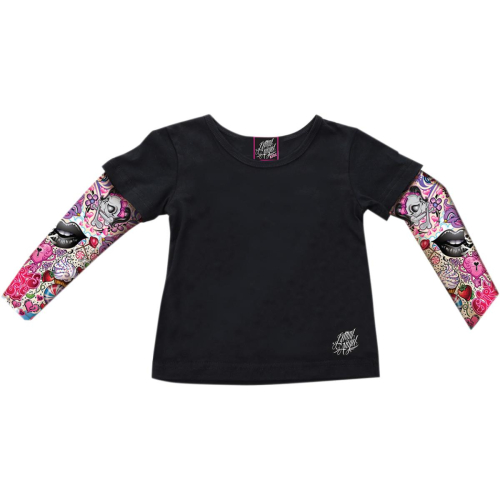 Lethal Threat - Lethal Threat Leathal Angel Girls Youth T-Shirt - LA204593T - Wing Black - 3T