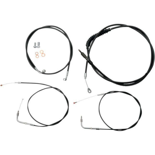 LA Choppers - LA Choppers Cable/Brake Line Kit - 18-20in. Ape Hangers - Black - LA8211KT19B