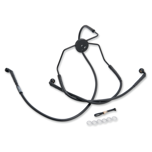 Russell - Russell Extended Length Braided Front Brake Line Kit - +12in. Length Upper - Black - R08782BC
