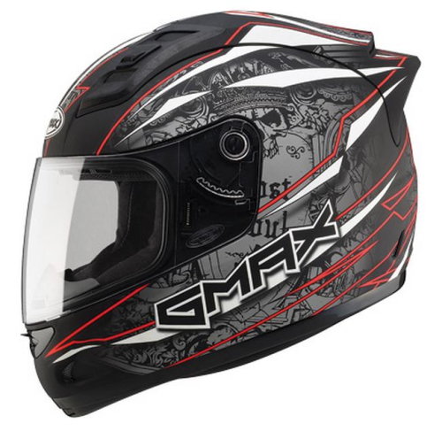 G-Max - G-Max GM69 Mayhem Helmet - G7693208 TC-1 - Mayhem Matte Black/Silver/Red - 2XL