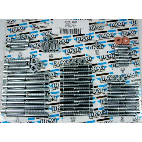 Drag Specialties - Drag Specialties Cam, Primary, Trans, Inspection, Derby Cover Chrome Socket-Head Bolt Set - Knurled - MK116