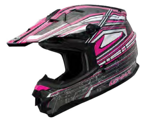 G-Max - G-Max Visor with Screws for GM76X Helmet - Bio Pink/White/Black - G076051