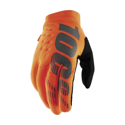 100% - 100% Brisker Cold-Weather Gloves - 10003-00010 - Flo Orange/Black - Small