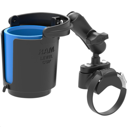 RAM Mounts - RAM Mounts Ram Handlebar Rail Mount With U-Bolt Base Level Cup Drink Holder and Koozie - RAM-B-132RU