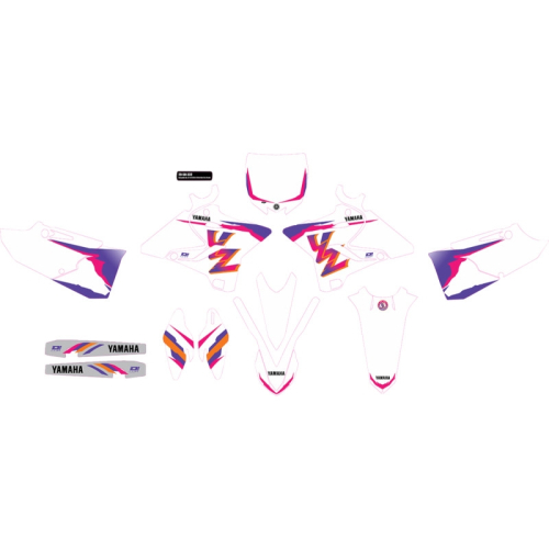 DCOR - DCOR YZ Retro Monster Energy Complete Graphics Kit - White Background - 20-50-336