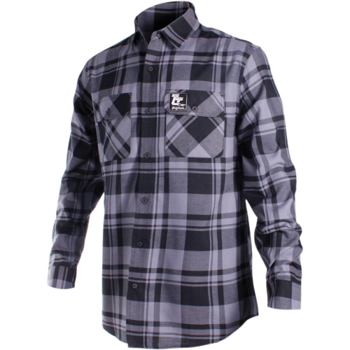 Throttle Threads - Throttle Threads Throttle Threads Flannel Shirt - TT636S68GY2R - Gray/Black - 2XL