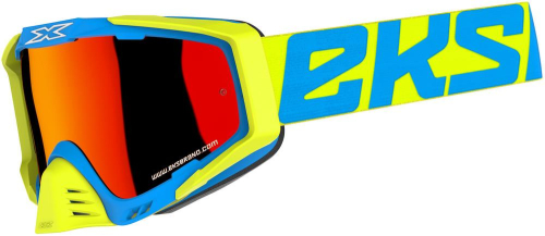 EKS Brand - EKS Brand S Outrigger Goggles - 067-50160 - Flo Yellow/Cyan/Fire Red/Red Mirror Lens