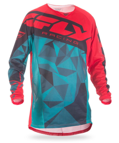 Fly Racing - Fly Racing Kinetic Mesh Jersey - 371-328S - Crux Teal/Red/Black - Small