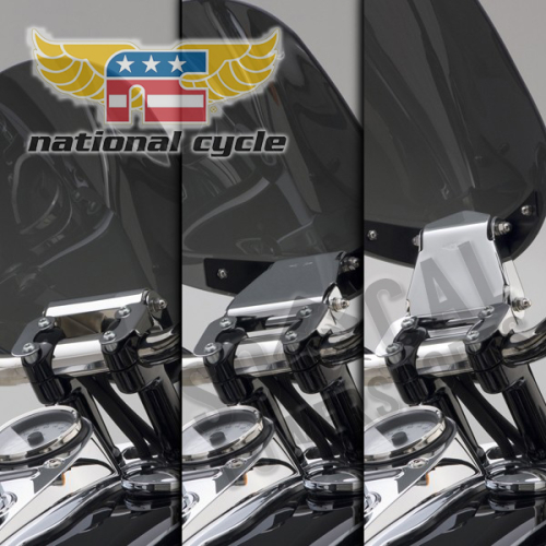 National Cycle - National Cycle Gladiator Windshield - Bright Chrome - Light Tint - N2700