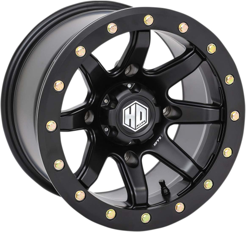 STI - STI HD9 Complock Beadlock Wheel - 14x7 - 4/137 Bolt Pattern - 4+3 Offset - Matte Black - 14HB929