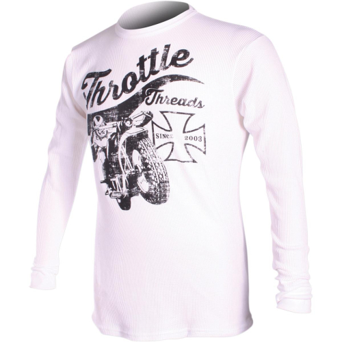 Throttle Threads - Throttle Threads Long-Sleeve Thermal Shirt - TT637T94WH2R - White - 2XL