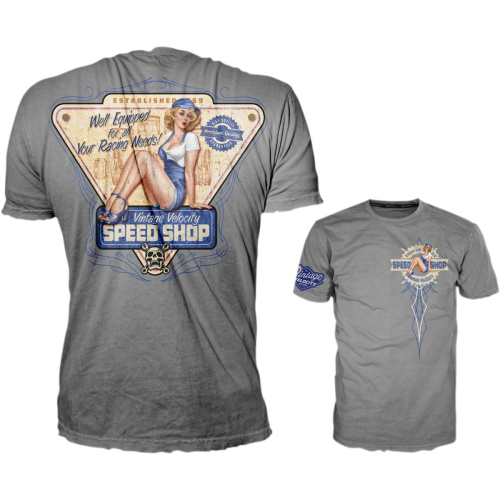 Lethal Threat - Lethal Threat VV Speed Shop T-Shirt - VV40113M - Gray - Medium