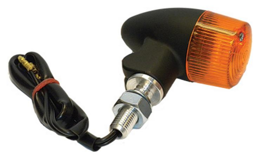 K&S Technologies - K&S Technologies Black Satin Aluminum Marker Lights - Round #2 - Amber Lens - 25-8333BK