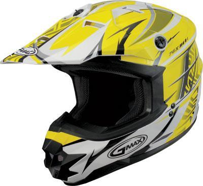 G-Max - G-Max Visor for GM76X Player Graphic Helmet - Yellow/White/Black - G076011
