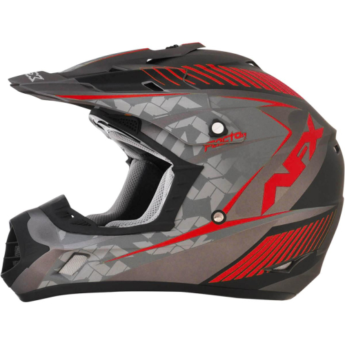 AFX - AFX FX-17Y Factor Youth Helmet - 01111002 - Frost Gray/Red Factor - Medium