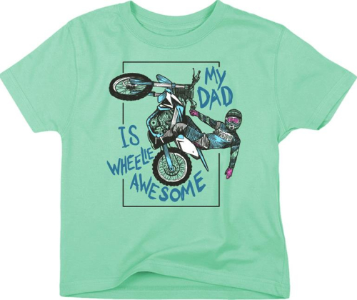 Smooth - Smooth Dads Wheelie Awesome Toddler T-Shirt - 4253-102 - Green - 4T
