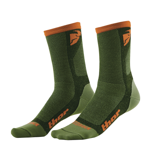 Thor - Thor Dual Sport Cool Socks - XF-2-3431-0282 - Green/Orange - 10-13
