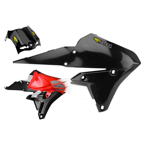 Cycra - Cycra Powerflow Intake Radiator Shrouds - Black - 1CYC-1782-12