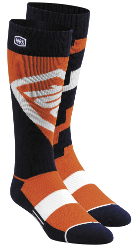 100% - 100% Torque Riding Socks - 2400700618 - Orange - Lg-XL