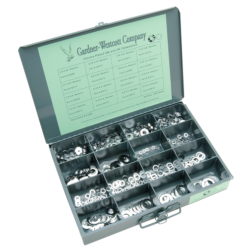Gardner-Westcott - Gardner-Westcott Chromed Machine/AN Washers Assortment Kit with Tray - A-160