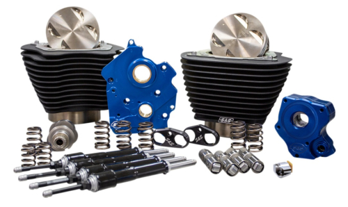 S&S Cycle - S&S Cycle 124in. Power Package - Chain Cam, Oil Cooled, Black Pushrods, Wrinkle Black w/o Highlighted Fins - 310-1057B