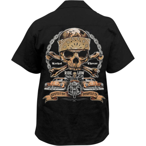 Lethal Threat - Lethal Threat Ride Low Shop Shirt - HW50217-4XL - Black - 4XL