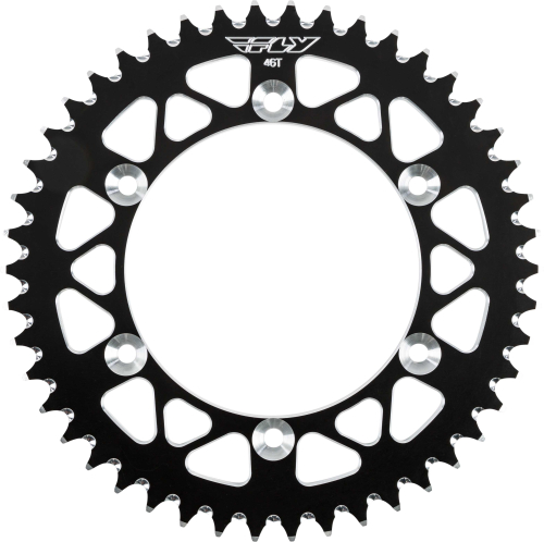 Fly Racing - Fly Racing Aluminum Rear Sprocket - Black - 46T - 208-46 BLK