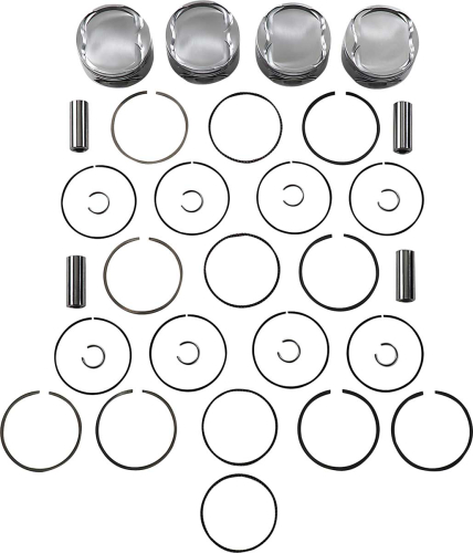 J.E. Pistons - J.E. Pistons Round Piston Kit - 0.50mm Oversize to 86.50mm, 8.6:1 Compression - 308633