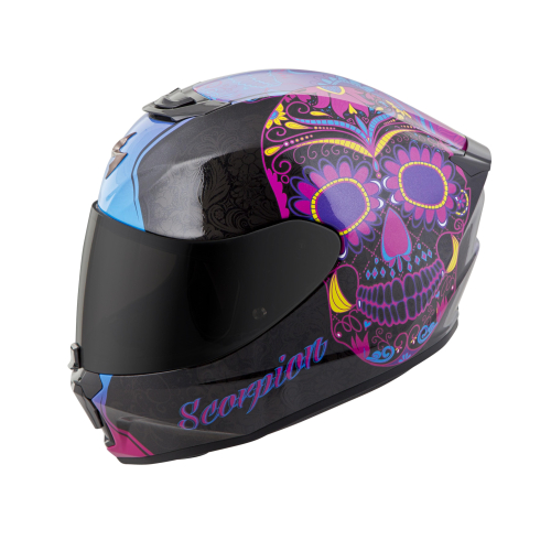 Scorpion - Scorpion EXO-R420 Sugarskull Helmet - 42-1214 - Black/Pink - Medium