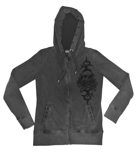 Lethal Threat - Lethal Threat Skull and Crossbones Womens Hoody - HD84025L - Black - Large
