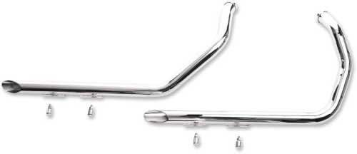 Paughco - Paughco 1 3/4in Drag Pipes - 40in Slash-Cut - Chrome - DS719-1-40
