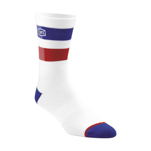 100% - 100% Flow Socks - 20049-00005 - White - Lg-XL