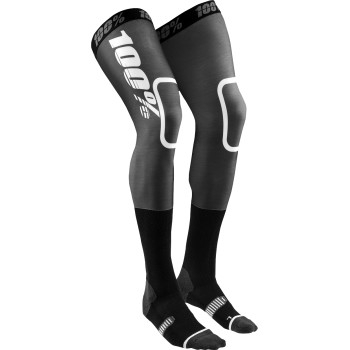 100% - 100% Knee Brace Moto Socks - 20052-00002 - Rev Black/ White - LG-XL