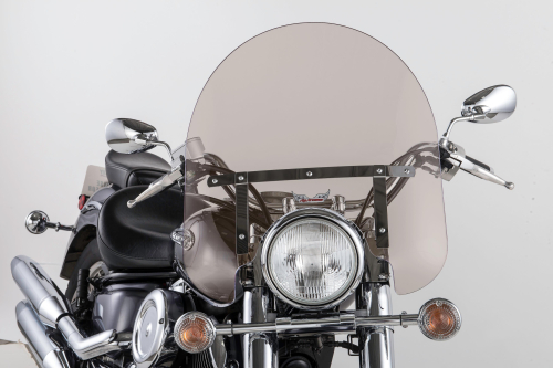 Slipstreamer - Slipstreamer 17in. Classic Windshield with Black Hardware - 17in. x 23in. - Smoke - SS-30-17TFQB