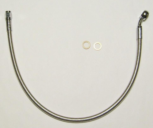 Magnum - Magnum Polished Stainless Designer Series ABS Front Upper Brake Line - 10mm., 180deg. Banjo - 23in. - AS57623
