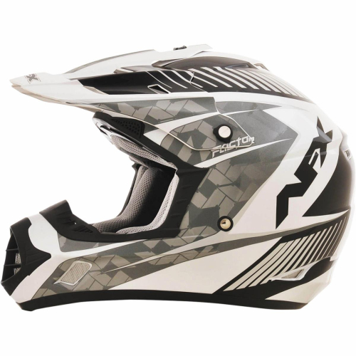 AFX - AFX FX-17 Factor Helmet - 01104530 - Pearl White/Silver Gloss Factor - Medium