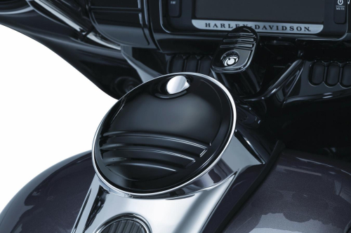 Kuryakyn - Kuryakyn Tri-Line Fuel Door - Gloss Black - 6969