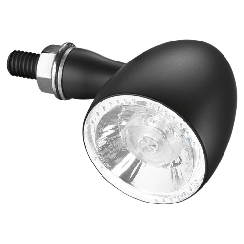 Kuryakyn - Kuryakyn Bullet 1000 Front Marker Light by Kellermann - Clear Lens/Satin Black Housing - White/Amber Light - 2553