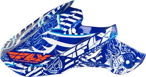 Fly Racing - Fly Racing Visor for F2 Carbon Helmet - Blue/White - FLY F2 VISOR BLU/WHT