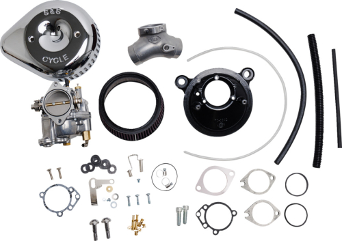 S&S Cycle - S&S Cycle Super G Carburetor and Slasher Stealth Air Cleaner Kit w/Chrome Slasher Teardrop Cover - 110-0150