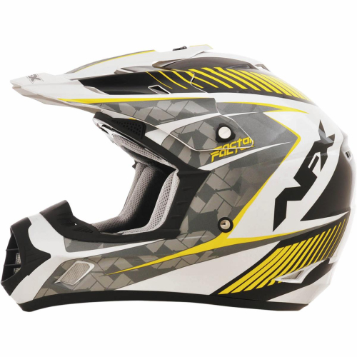 AFX - AFX FX-17 Factor Helmet - 01104535 - Pearl White/Hi-Vis Yellow Gloss Factor - Small