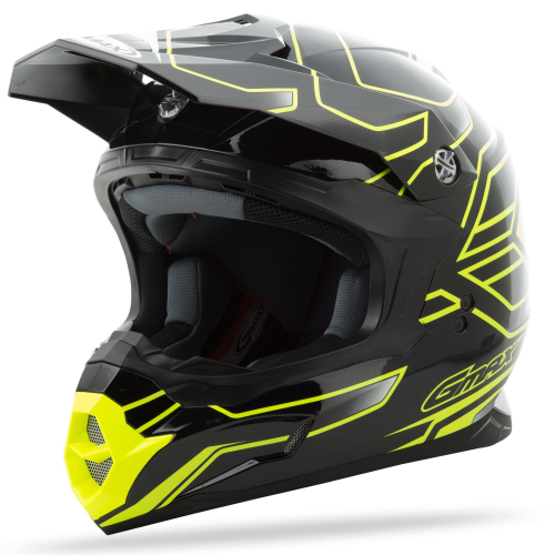 G-Max - G-Max MX86 Step Helmet - G3862683 TC-24 - Black/Hi-Viz Yellow - X-Small