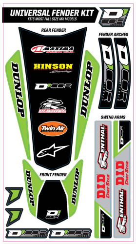 DCOR - DCOR Universal Fender Trim Decals - Full Size - Green - 15-20-100