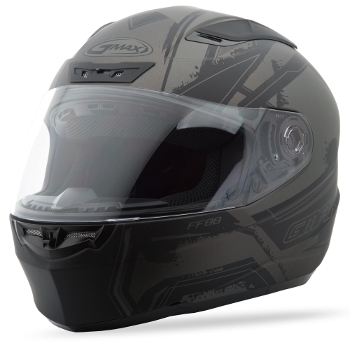 G-Max - G-Max FF88 X-Star Helmet - G1881459 TC-17F - Flat Black/Dark Silver - 3XL